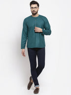 Jompers Men Teal Solid Straight Short Kurta - Distacart