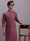 Jompers Men's Cotton Solid Kurta - Magenta