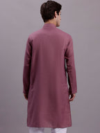 Jompers Men's Cotton Solid Kurta - Magenta