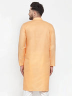 Jompers Men's Orange Cotton Solid Kurta Only