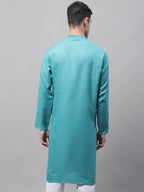 Jompers Men's Cotton Solid Kurta - Rama