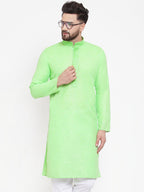 Jompers Men Green & White Embroidered Kurta Only - Distacart