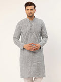 Jompers Men's Embroiderd Kurta - Grey