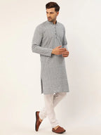 Jompers Men's Embroiderd Kurta - Grey