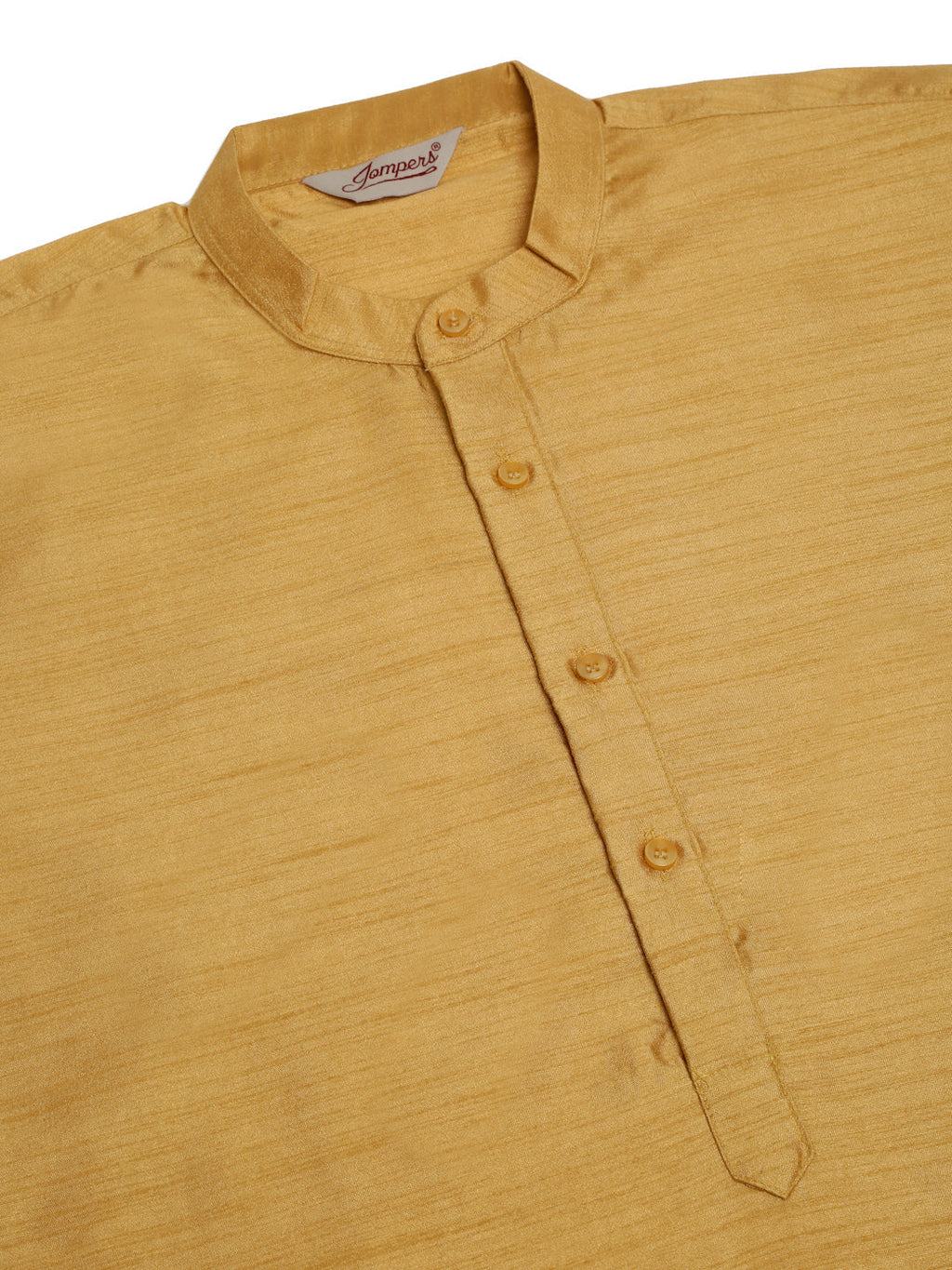 Jompers Men's Solid Dupion Silk Kurta - Dark-Golden