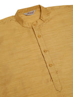 Jompers Men's Solid Dupion Silk Kurta - Dark-Golden