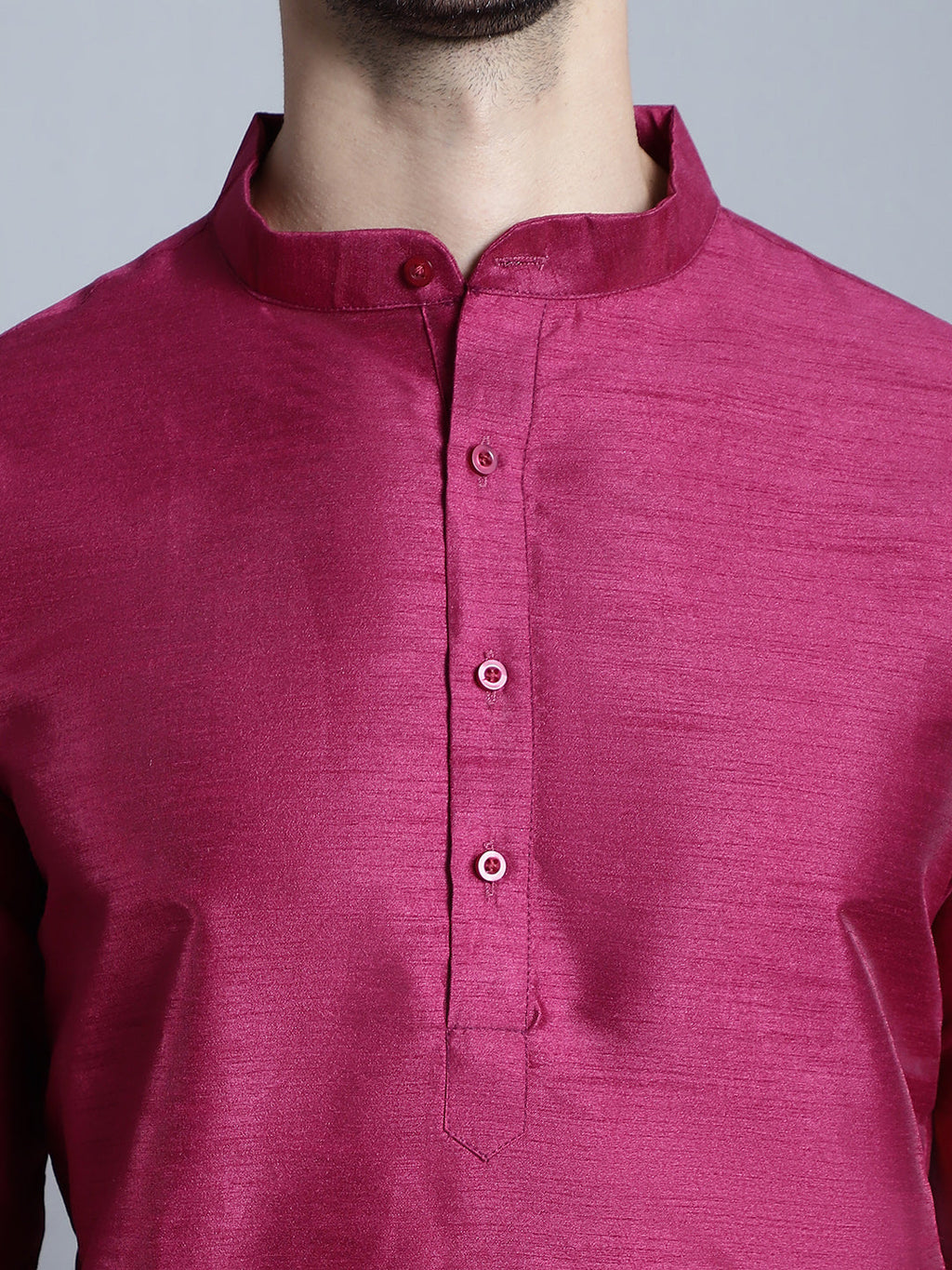 Jompers Men's Purple Dupion Silk Kurta Only