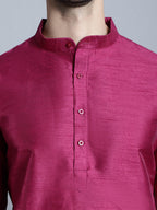 Jompers Men's Purple Dupion Silk Kurta Only