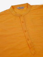 Jompers Men's Solid Dupion Silk Kurta - Yellow