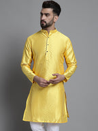 Jompers Men's Woven Design Kurta Only - Lemon