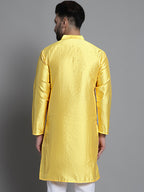 Jompers Men's Woven Design Kurta Only - Lemon