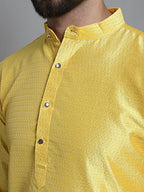 Jompers Men's Woven Design Kurta Only - Lemon