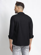 Jompers Men's Cotton Solid Short Kurta - Black