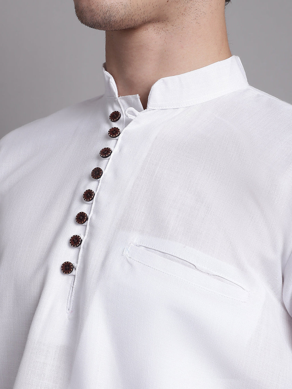 Jompers Men's Black Solid Straight Short Kurta