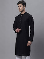 Jompers Men's Black Embroiderd Kurta