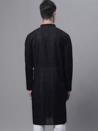 Jompers Men's Black Embroiderd Kurta