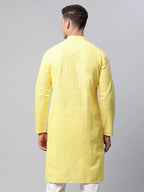 Jompers Men's Embroiderd Kurta - Lemon