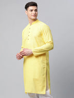 Jompers Men's Embroiderd Kurta - Lemon