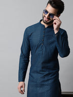Jompers Men's Embroiderd Kurta - Teal