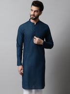 Jompers Men's Embroiderd Kurta - Teal