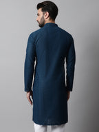Jompers Men's Embroiderd Kurta - Teal