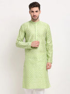 Jompers Men's Green Chikankari Kurta Only