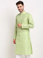 Jompers Men's Green Chikankari Kurta Only