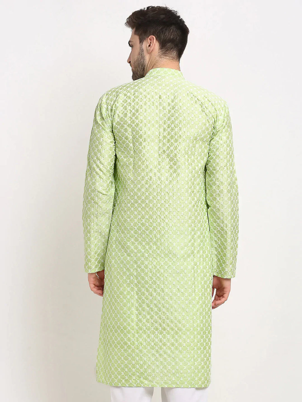 Jompers Men's Green Chikankari Kurta Only