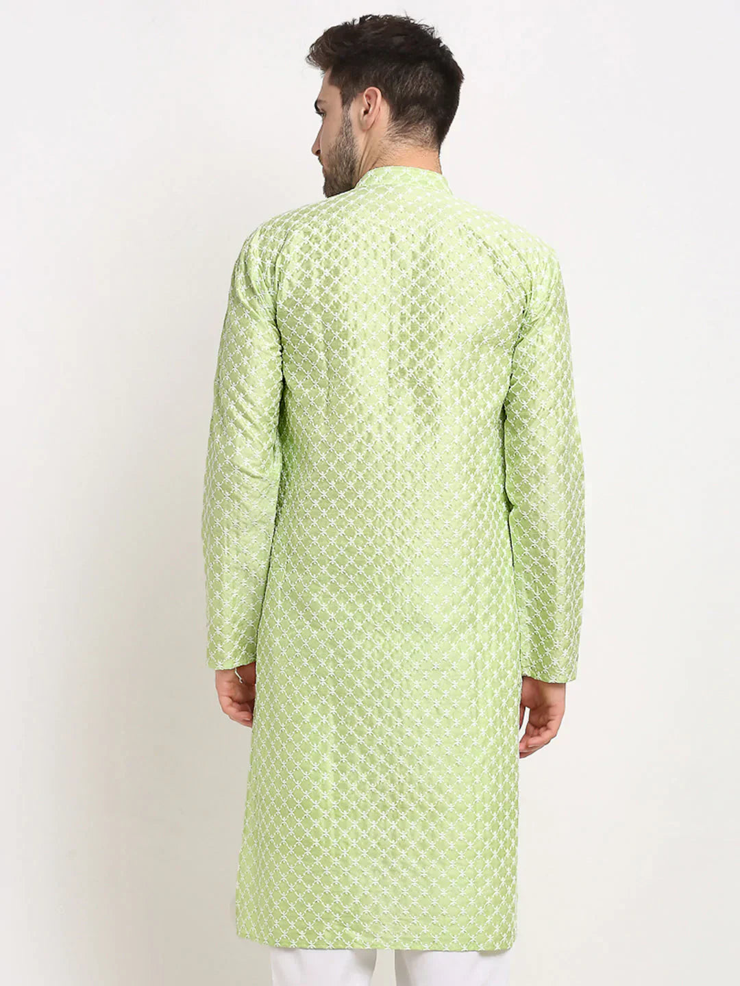 Jompers Men's Green Chikankari Kurta Only