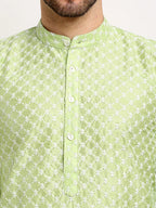 Jompers Men's Green Chikankari Kurta Only