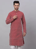 Jompers Men's Maroon Chikankari Kurta Only