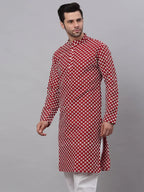Jompers Men's Maroon Chikankari Kurta Only