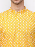 Jompers Men Mustard Chikankari Kurta Only - Distacart