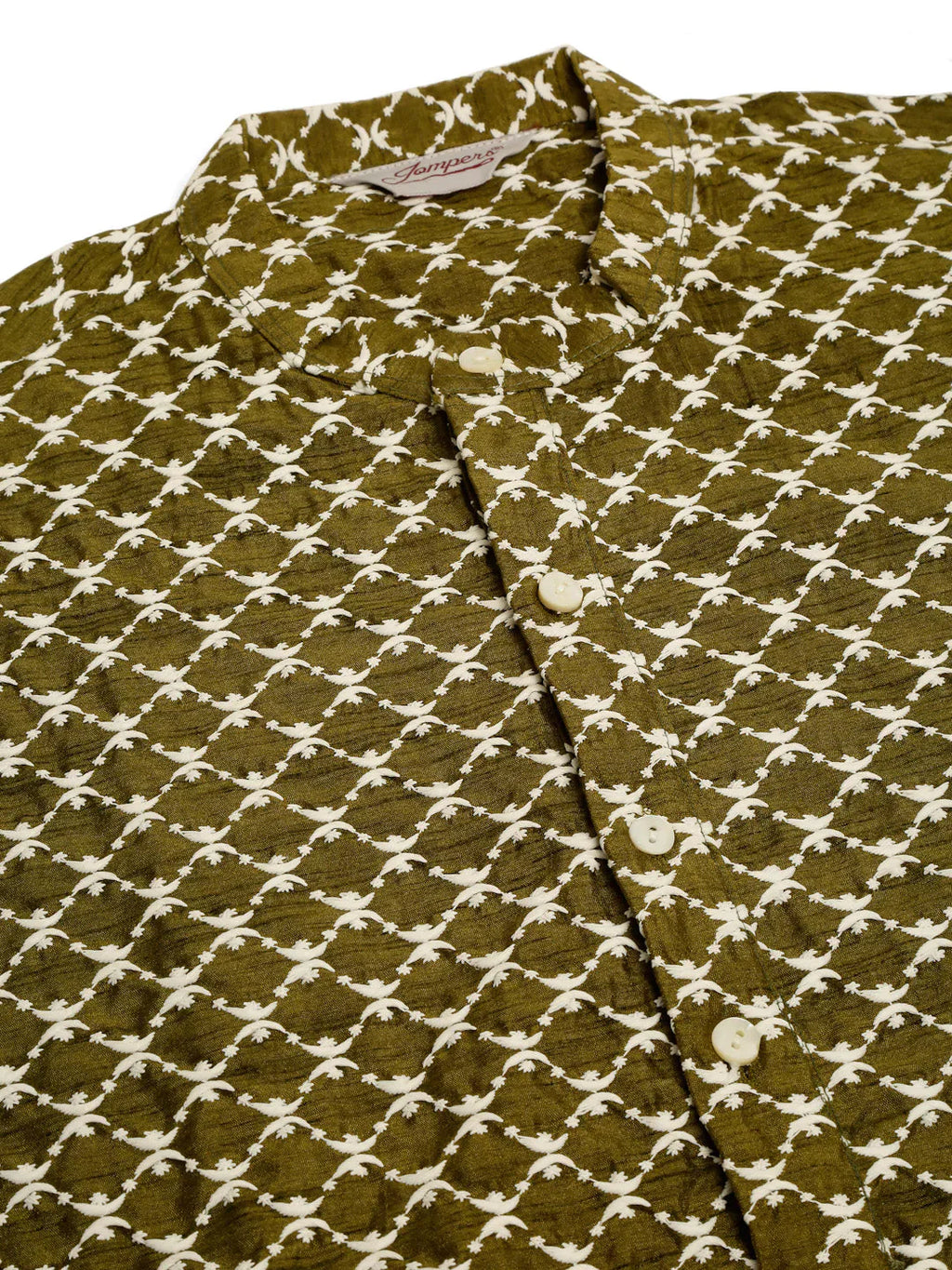 Jompers Men's Olive Green Chikankari Kurta Only