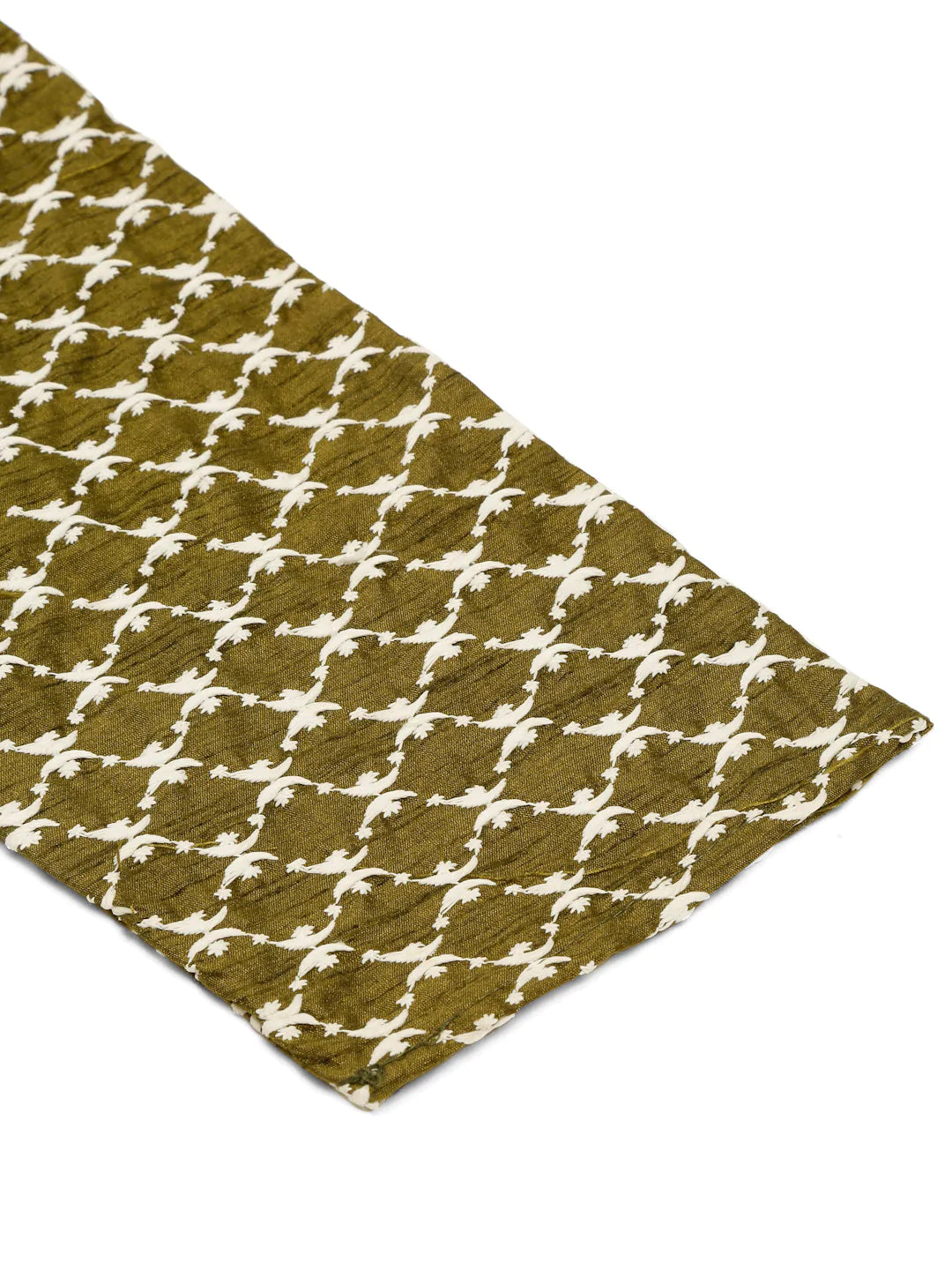 Jompers Men's Olive Green Chikankari Kurta Only