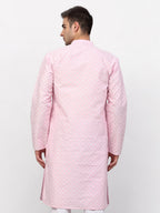 Jompers Men Pink Chikankari Kurta Only - Distacart