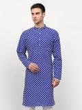 Jompers Men Royal-Blue Chikankari Kurta Only - Distacart