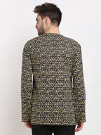 Jompers Men's Cotton Printed Kurta - Black