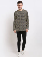 Jompers Men's Cotton Printed Kurta - Black
