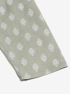 Jompers Men's Cotton Floral printed Kurta - Grey