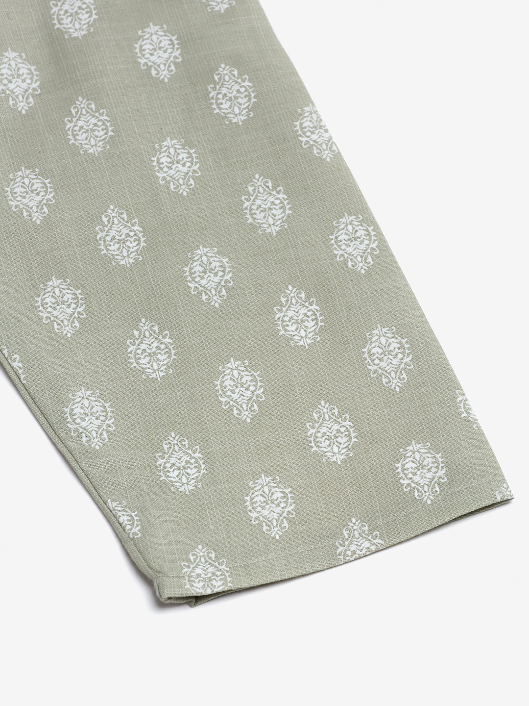 Jompers Men's Cotton Floral printed Kurta - Grey