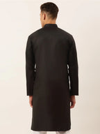 Jompers Men's Cotton Embroidered Kurta - Black