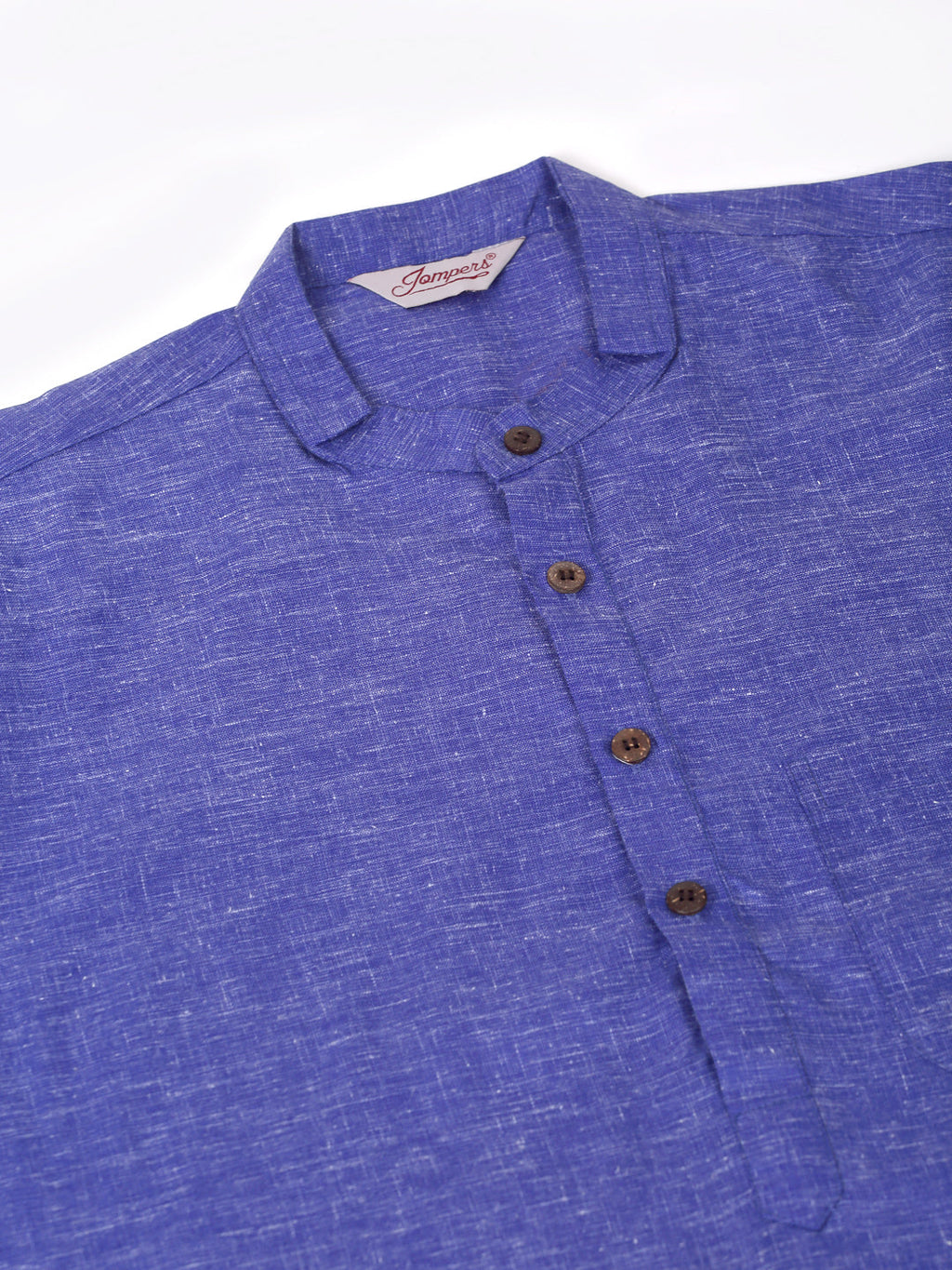 Jompers Men's Cotton Solid Kurta - Blue