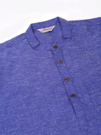 Jompers Men's Cotton Solid Kurta - Blue