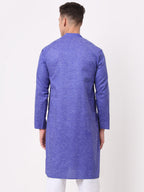 Jompers Men's Cotton Solid Kurta - Blue