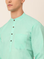 Jompers Men's Cotton Solid Kurta - Green
