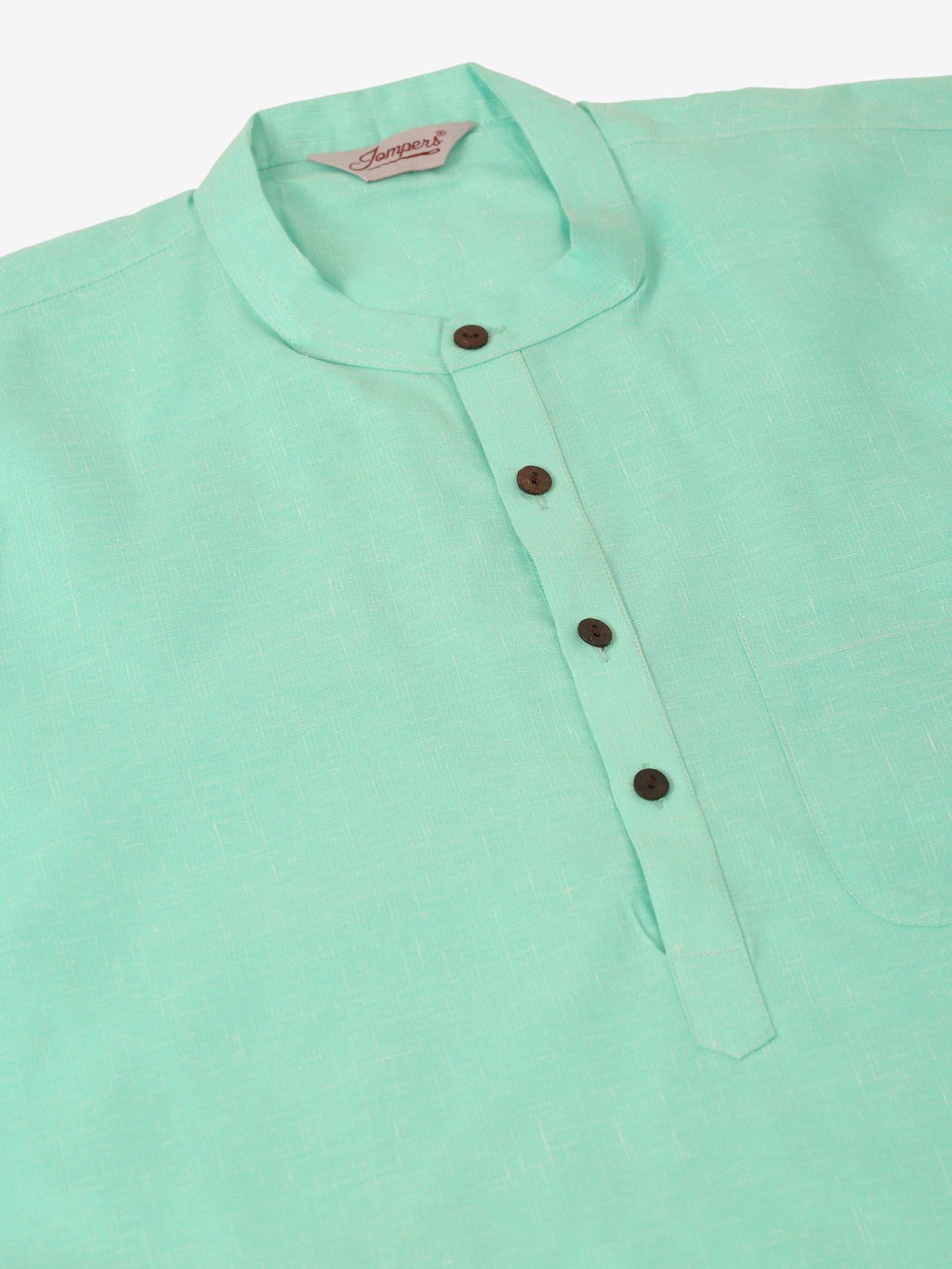 Jompers Men's Cotton Solid Kurta - Green