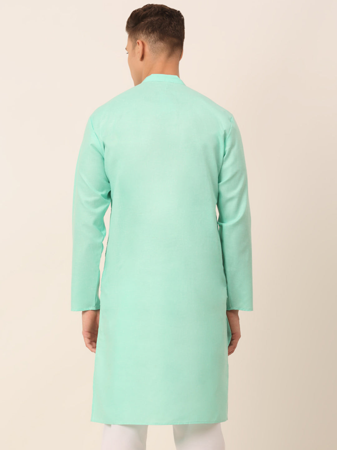 Jompers Men's Cotton Solid Kurta - Green
