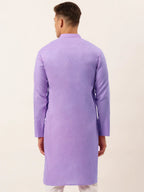 Jompers Men's Cotton Solid Kurta - Purple
