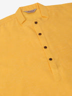 Jompers Men's Cotton Solid Kurta - Yellow
